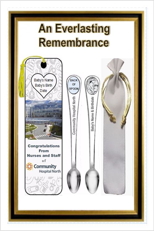 Mother and Baby Spoon Package, baby feeding spoon and bookmark -- Personalized with baby's name and birth date